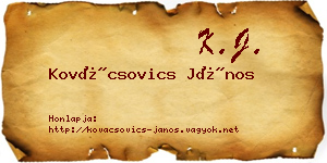 Kovácsovics János névjegykártya