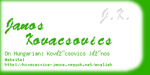 janos kovacsovics business card